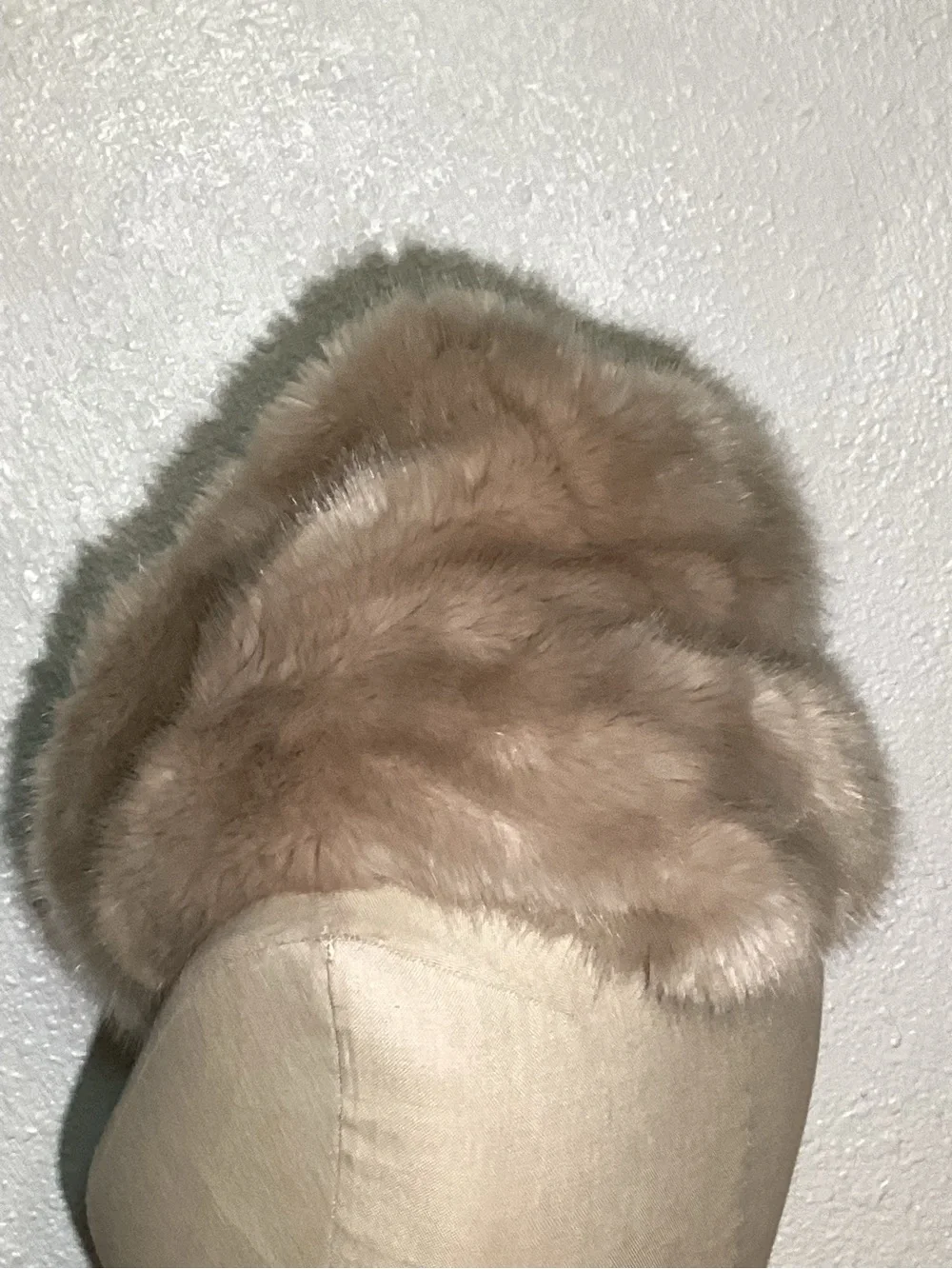 Oysho Faux Fur Infinity Scarf - Taupe size medium